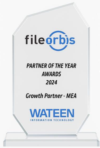 FileOrbis Growth Partner MEA 2024 Award Trophy